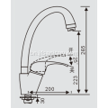 Swivel সঙ্গে Gooseneck বেসিনে পিতল রান্নাঘর কল